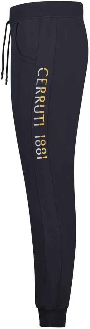 C.E.R.R.U.T.I 1881-BITTI MENS JOGGING TROUSER-WITH LOGO STRIP | NAVY / BLACK