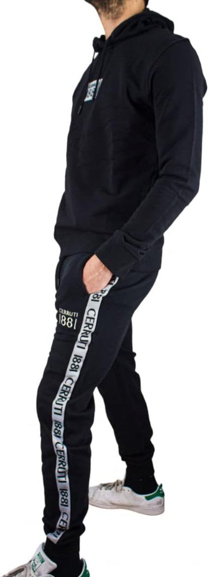 C.E.R.R.U.T.I 1881-BITTI MENS JOGGING TROUSER-WITH LOGO STRIP | BLACK