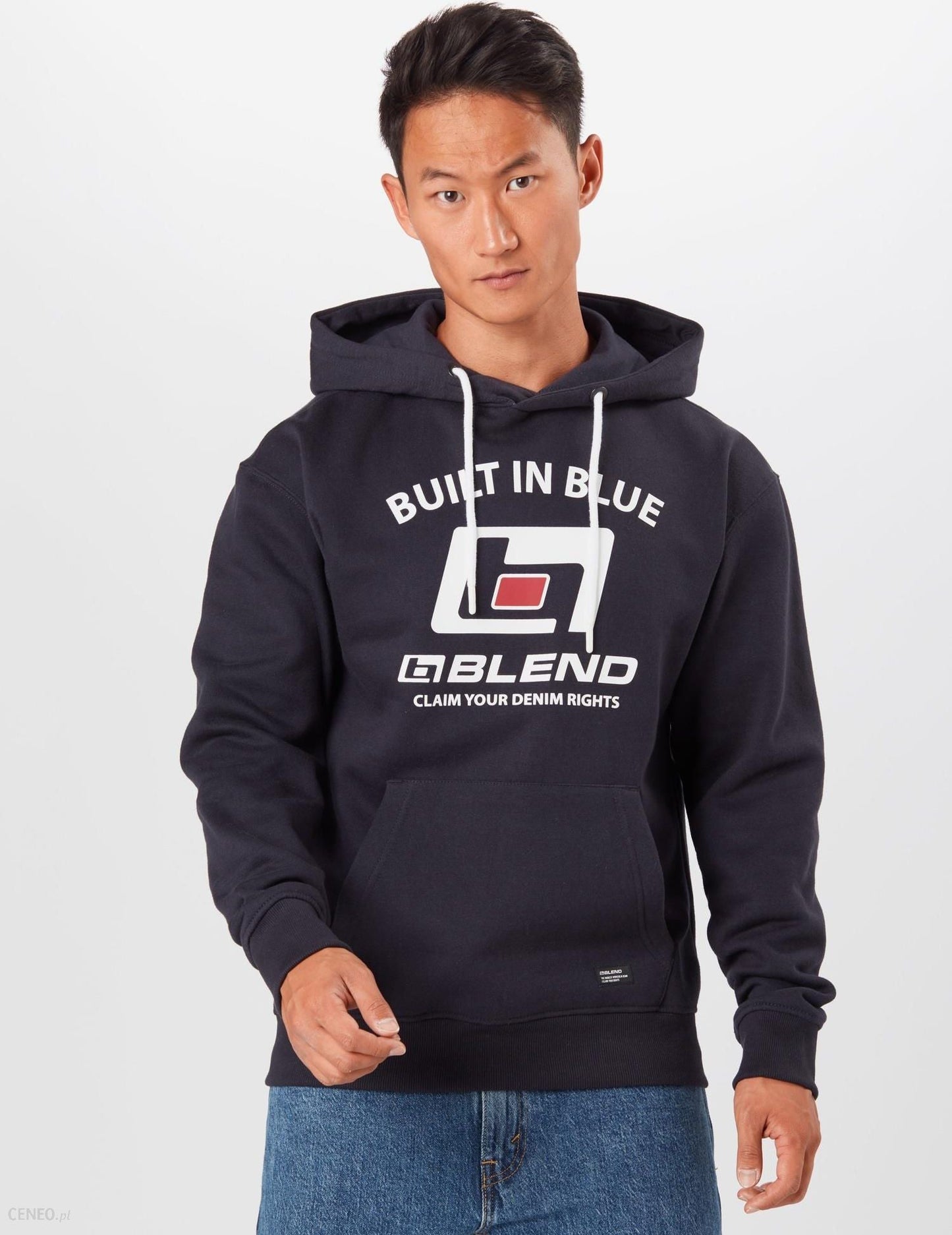 BLEND HOODED MENS-SWEATSHIRT | NAVY BLUE