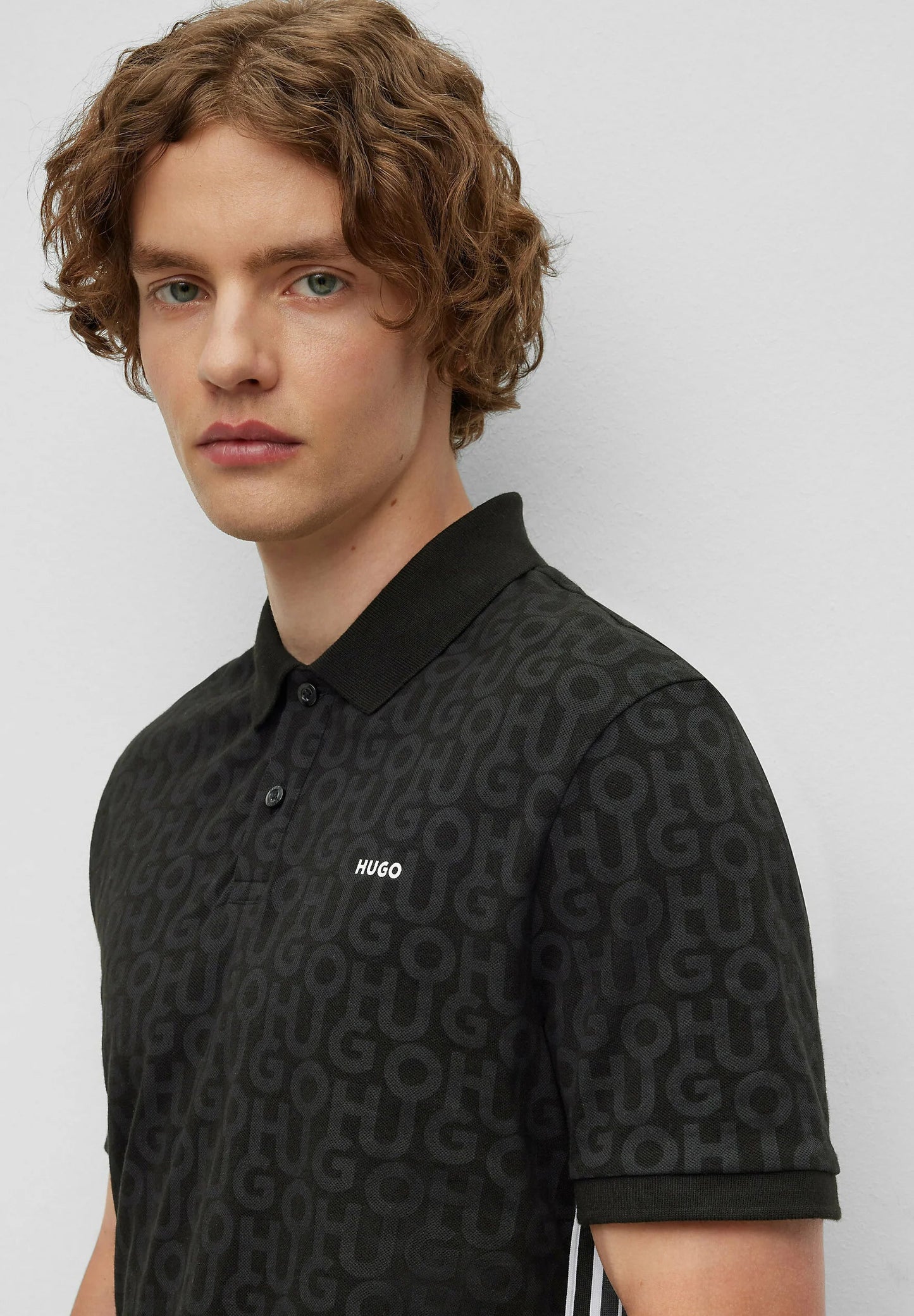 HUGO BOSS DONLAN COTTON PIQUE POLO | BLACK