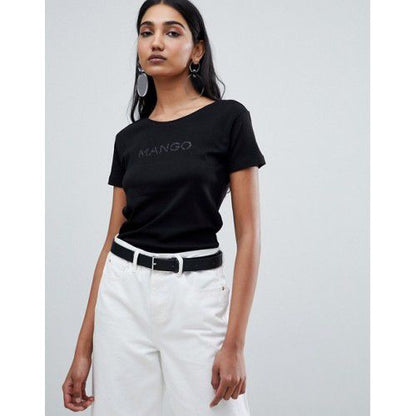 M.A.N.G.O BASIC SHORT SLEEVE WOMEN T SHIRT | BLACK