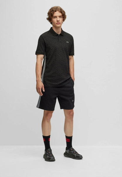 HUGO BOSS DONLAN COTTON PIQUE POLO | BLACK