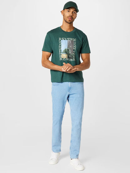 S.OLIVER  PREMIUM FRONT PRINT T-SHIRT | HUNTER GREEN