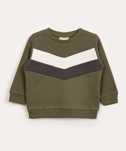 C.&.A-MILITARY GREEN CUTOUTS SWEATSHIRT | KIDS