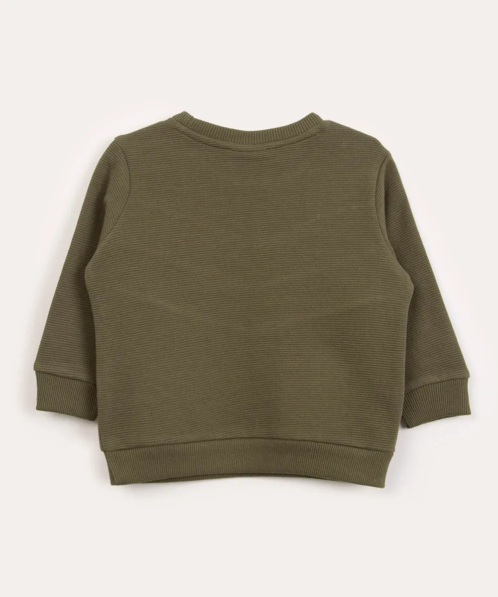 C.&.A-MILITARY GREEN CUTOUTS SWEATSHIRT | KIDS