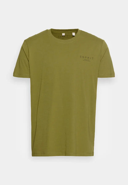 ESPRIT MEN JERSEY T-SHIRT WITH FRONT PRINT | LEAF GREEN