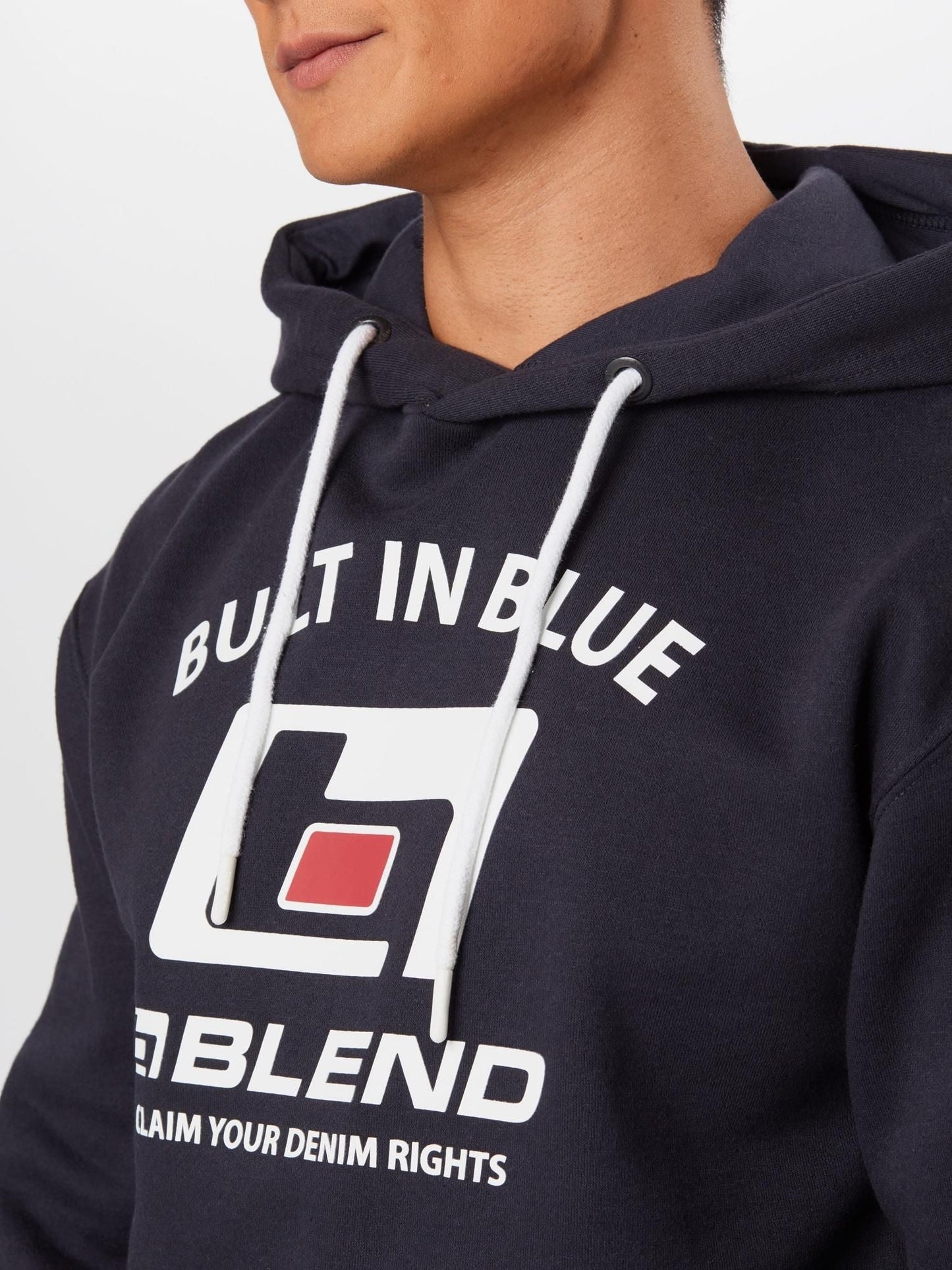 BLEND HOODED MENS-SWEATSHIRT | NAVY BLUE