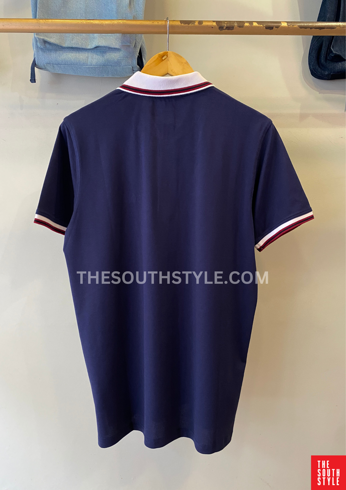 LACOSTE MEN SLIM FIT CLASSIC STRIPED POLO SHIRT | NAVY BLUE