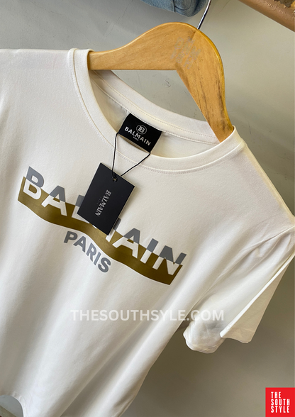 BALMAIN PARIS PREMIUM MEN'S TEE SHIRT | WHITE