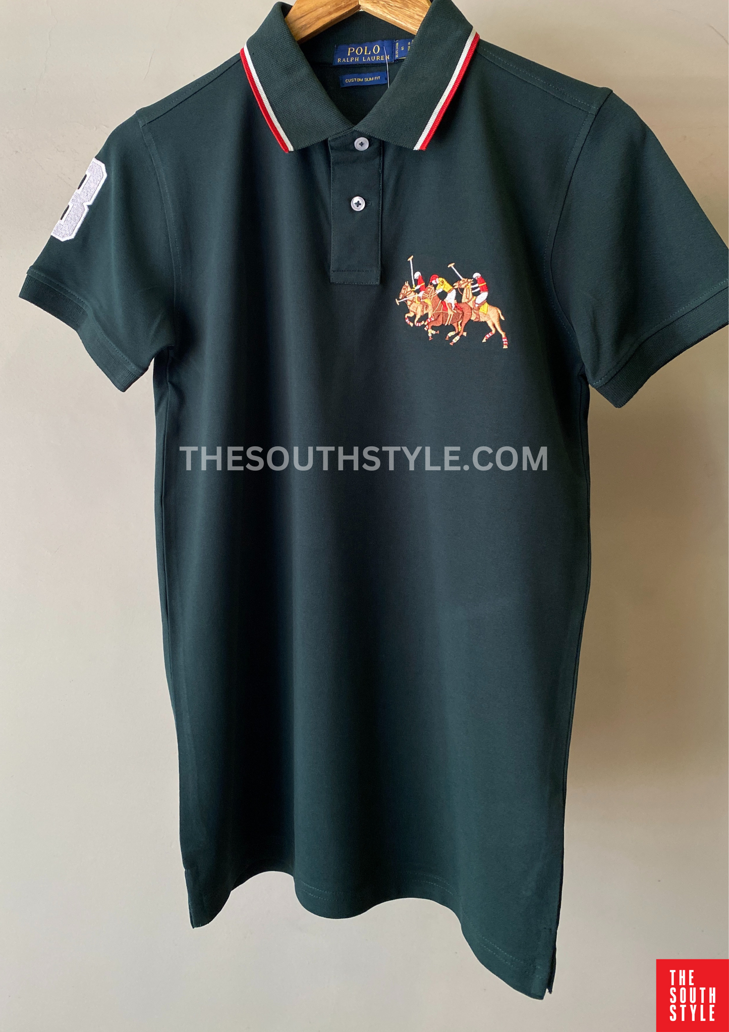 RALPH LAUREN CUSTOM FIT TRIPLE PONY POLO | GREEN