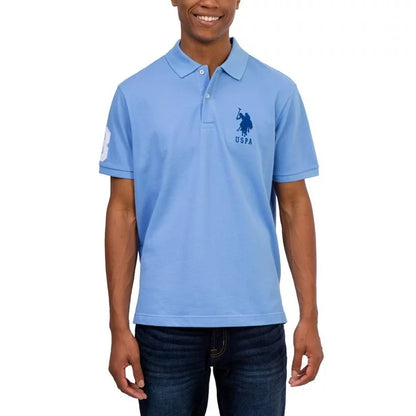 U.S POLO ASSN. PIQUE PRINTED GRAPHIC POLO-MENS | LIGHT BLUE