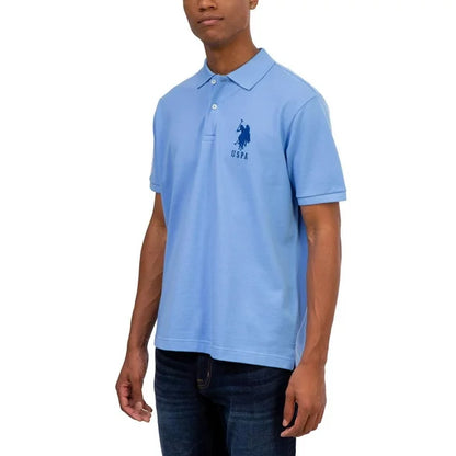 U.S POLO ASSN. PIQUE PRINTED GRAPHIC POLO-MENS | LIGHT BLUE