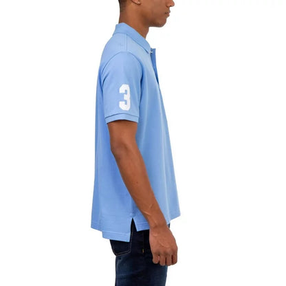 U.S POLO ASSN. PIQUE PRINTED GRAPHIC POLO-MENS | LIGHT BLUE