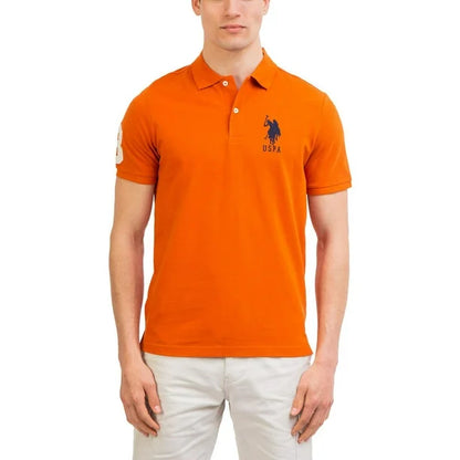 U.S POLO ASSN. PIQUE PRINTED GRAPHIC POLO-MENS | ORANGE