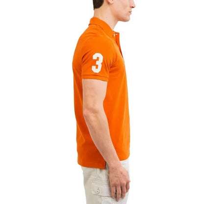 U.S POLO ASSN. PIQUE PRINTED GRAPHIC POLO-MENS | ORANGE