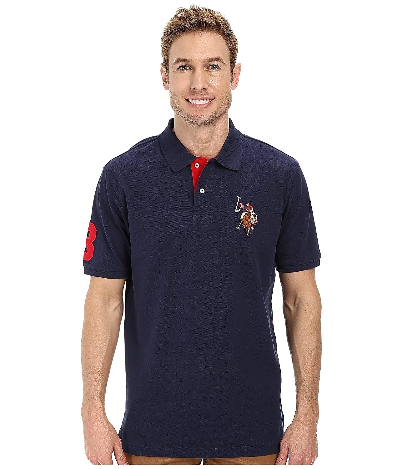 U.S POLO ASSN. PIQUE PRINTED GRAPHIC POLO-MENS | NAVY BLUE