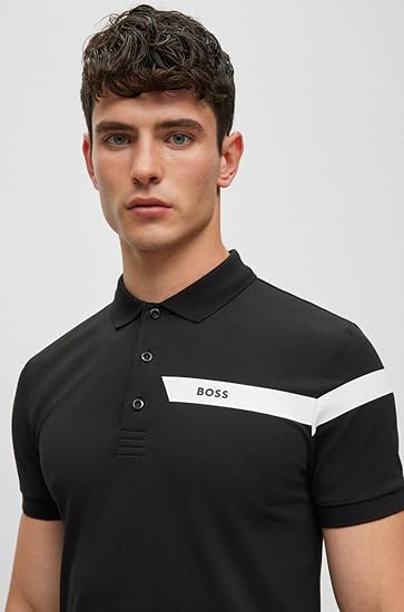 HUGO BOSS PAULE SLIM FIT POLO | BLACK