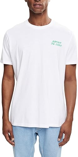 ESPRIT MEN T-SHIRT LOGO STICKEREI | WHITE