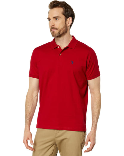 US POLO ASSN. GOLF PRO FIT SHORT SLEEVE POLO SHIRT | RED