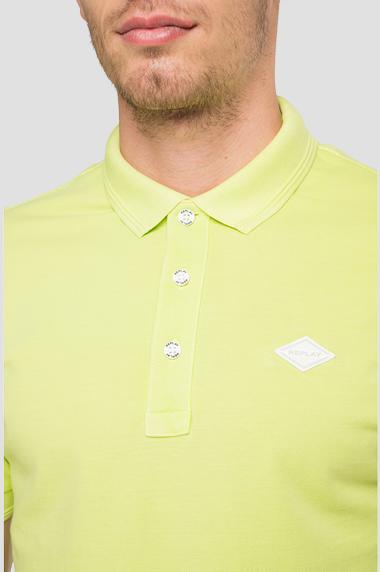 REPLAY.- DYED C0TT0N PIQUET SHORT SLEEVE POLO | LIGHT GREEN