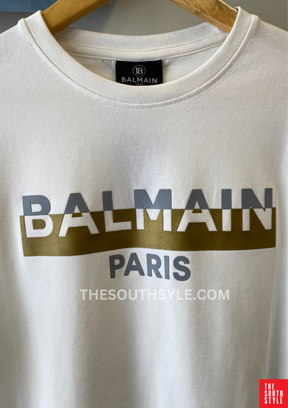 BALMAIN PARIS PREMIUM MEN'S TEE SHIRT | WHITE