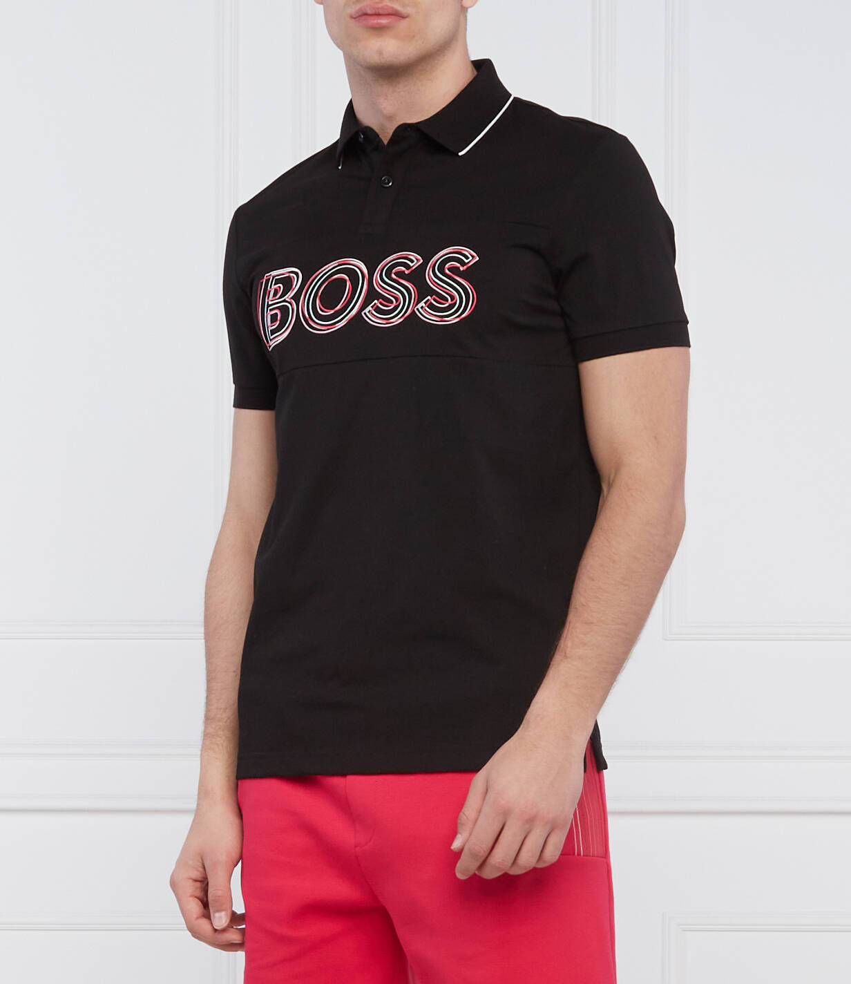 BOSS Slim-Fit Polo with Signature Logo | BLACK