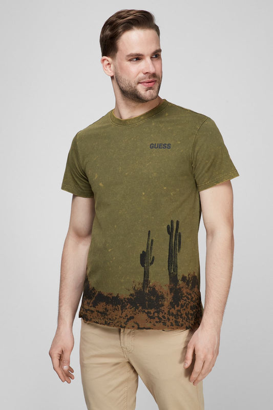 GUESS PRINTED MEN T SHIRT | GREEN (KHAKI)