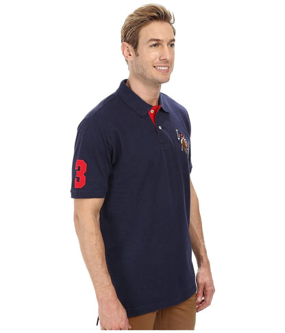 U.S POLO ASSN. PIQUE PRINTED GRAPHIC POLO-MENS | NAVY BLUE