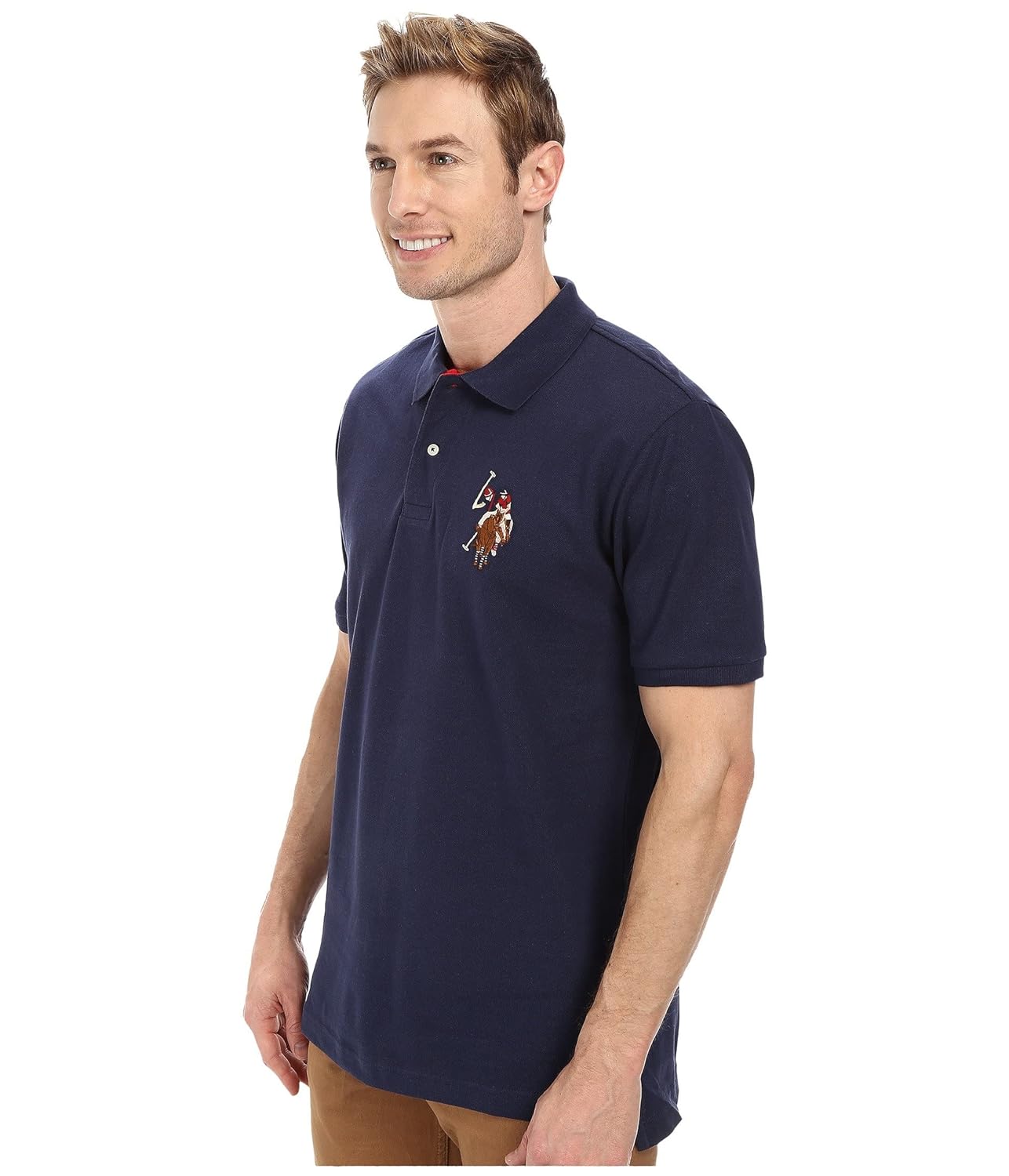 U.S POLO ASSN. PIQUE PRINTED GRAPHIC POLO-MENS | NAVY BLUE