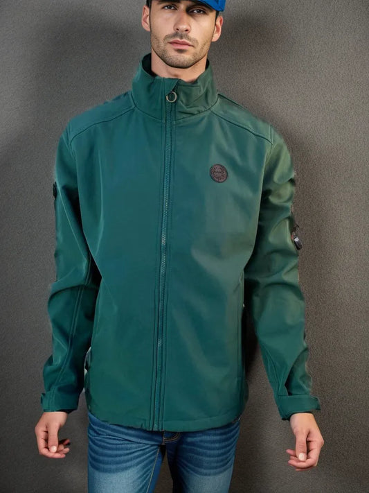 G.M.V GIAN MARCO VENTURI-KNITWEAR-MEN-WATER RESISTANT JACKET | FOREST GREEN