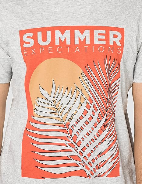 ESPRIT - SUMMER EXPECTATIONS PRINTED T-SHIRT | GRAY