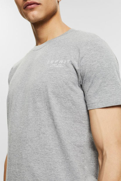 ESPRIT MEN T-SHIRT LOGO PRINT T-SHIRT REGULER | GREY