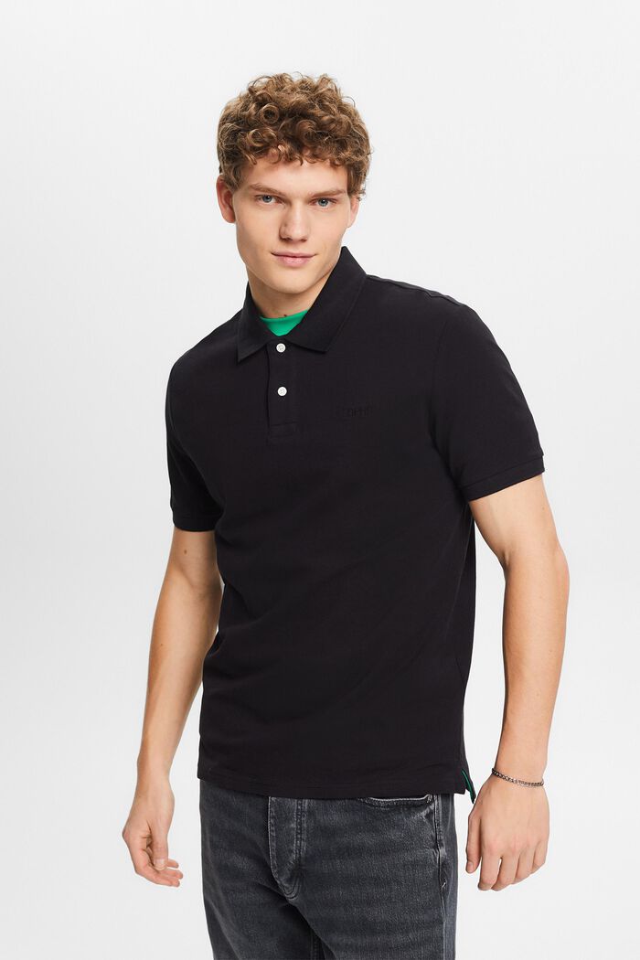 ESPRIT PIQUE SLIM FIT MEN'S POLO | BLACK