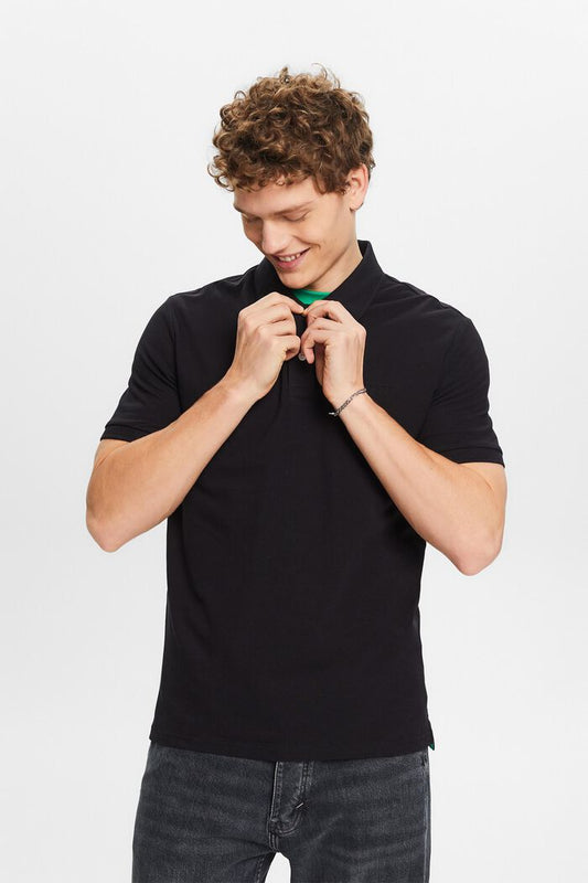 ESPRIT PIQUE SLIM FIT MEN'S POLO | BLACK