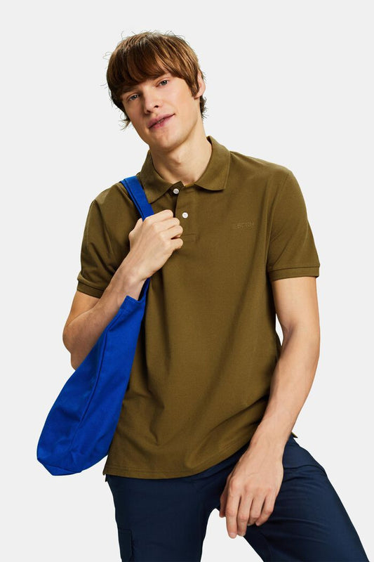 ESPRIT PIQUE SLIM FIT MEN'S POLO | OLIVE