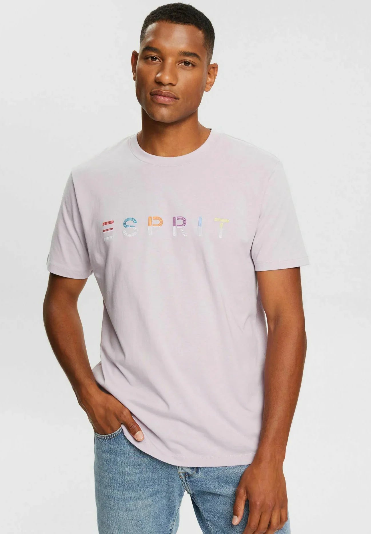 ESPRIT MEN T-SHIRT PRINT SUS AW CN SS REGULER | LAVENDER