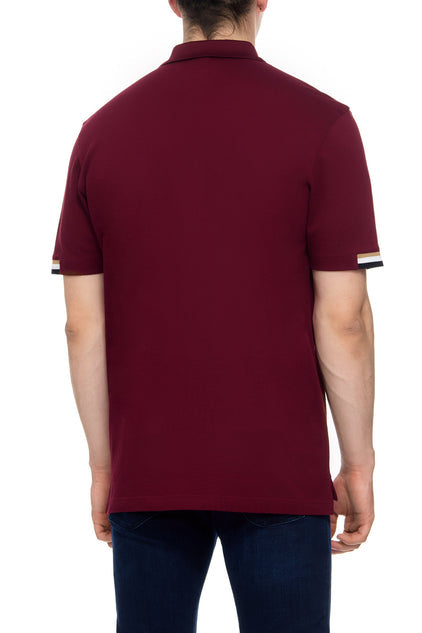 HUGO BOSS REGULAR-FIT POLO WITH EMBROIDERED LOGO | MAROON