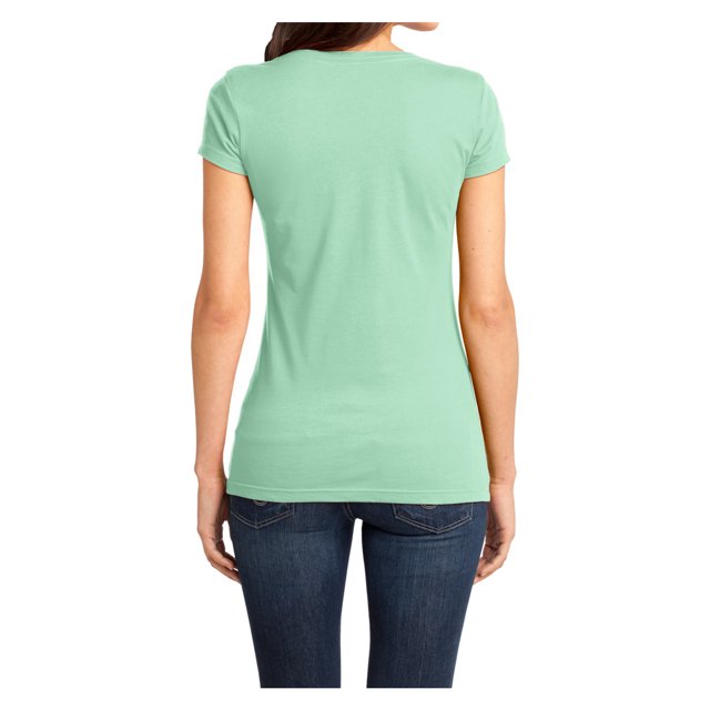 LAURA TORELLI PLAIN V-NECK WOMEN'S T-SHIRT | SEA GREEN