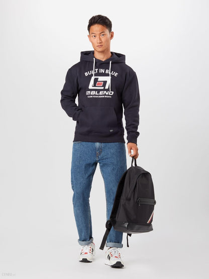 BLEND HOODED MENS-SWEATSHIRT | NAVY BLUE