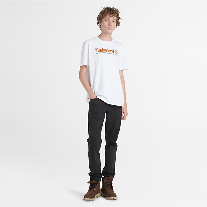 TIMBERLAND-REGULAR FIT-STACK LOGO TEE SHIRT | WHITE