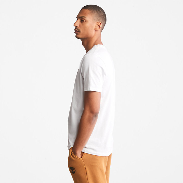 TIMBERLAND-REGULAR FIT-STACK LOGO TEE SHIRT | WHITE