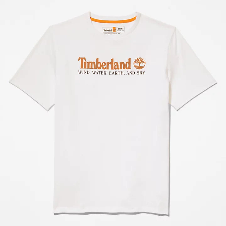 TIMBERLAND-REGULAR FIT-STACK LOGO TEE SHIRT | WHITE