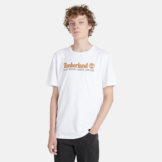 TIMBERLAND-REGULAR FIT-STACK LOGO TEE SHIRT | WHITE