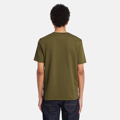 TIMBERLAND-REGULAR FIT-STACK LOGO TEE SHIRT | RED & OLIVE