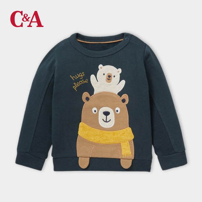 C.&.A DARK GREEN HUGS PLEASE T-SHIRT | KIDS