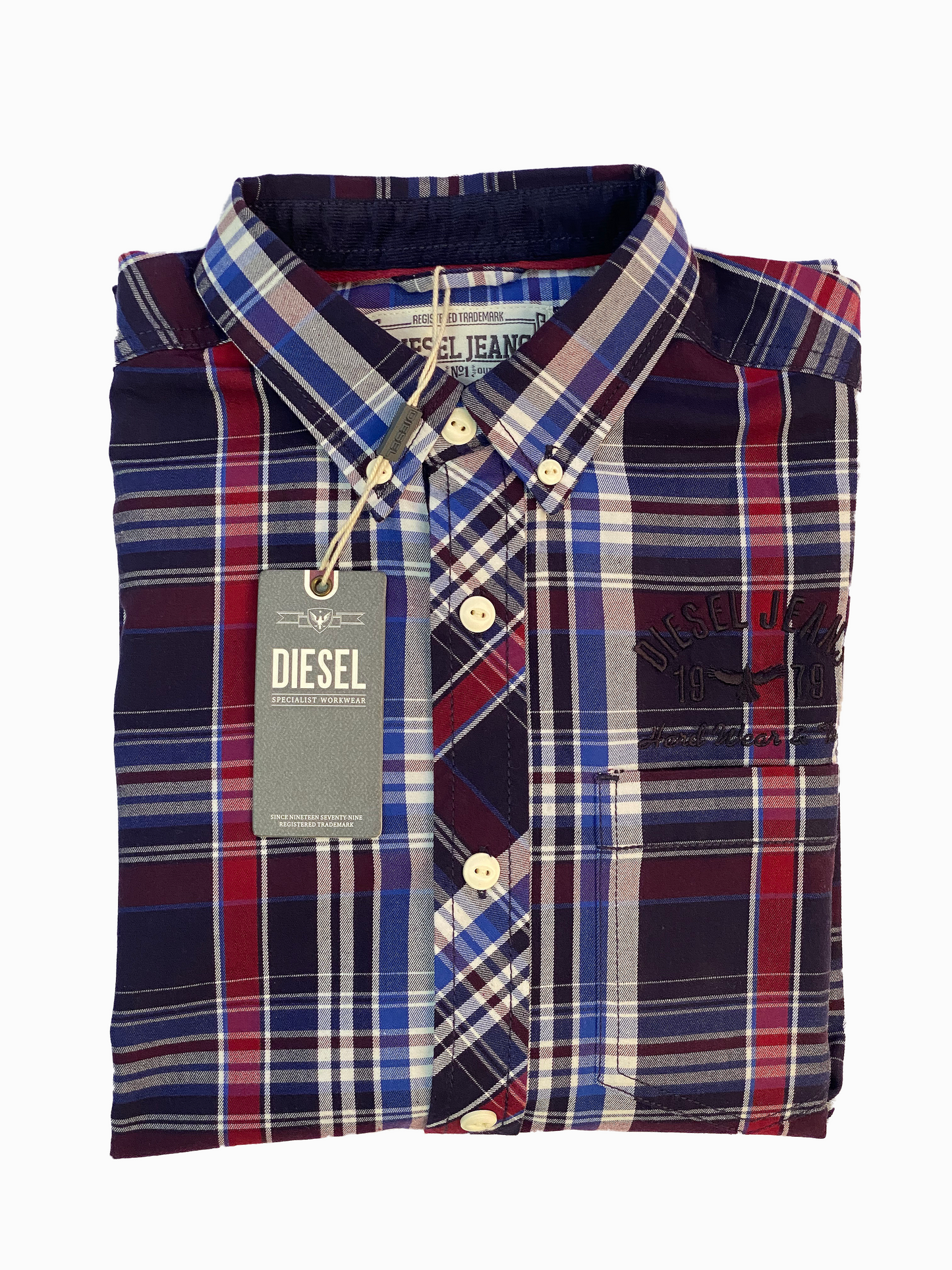 DIESEL JEANS. WAYNE CHECK SHIRT MEN | NAVY CHECK