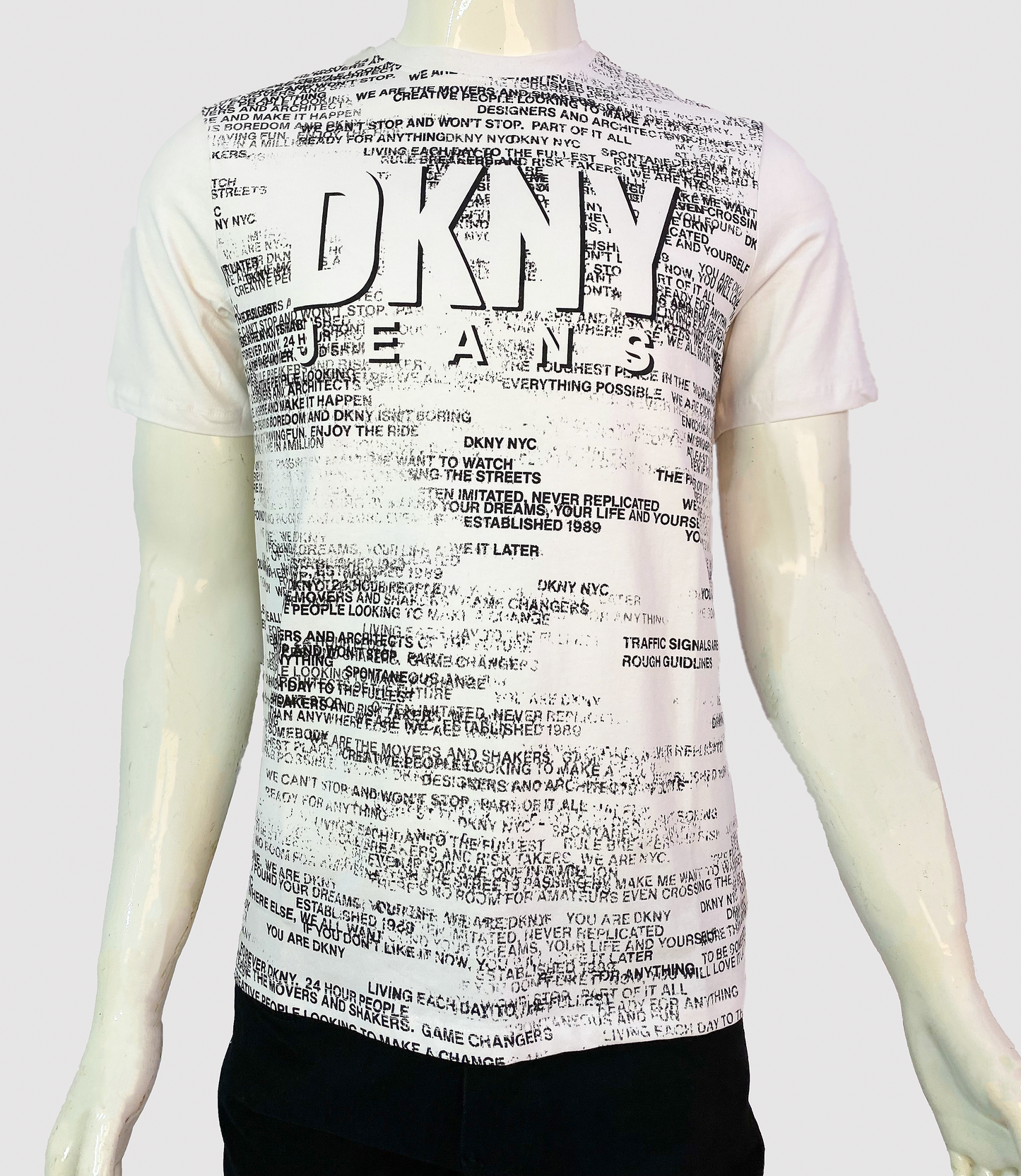 DONNA KARAN NEW YORK MEN'S DKNY ASTOR STRETCH T-SHIRT | WHITE