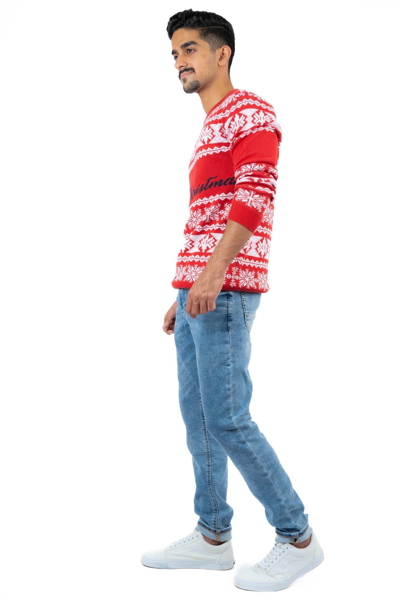 PROUKT LEO CHRISTMAS KNIT SWEATER BLAZER, RED