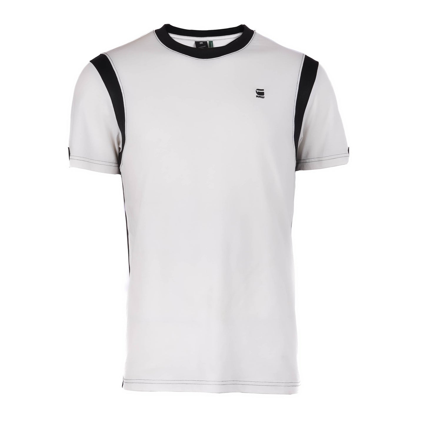 G-STAR RAW T-SHIRT SLIM FIT CREW NECK-WHITE BLACK STRIPS