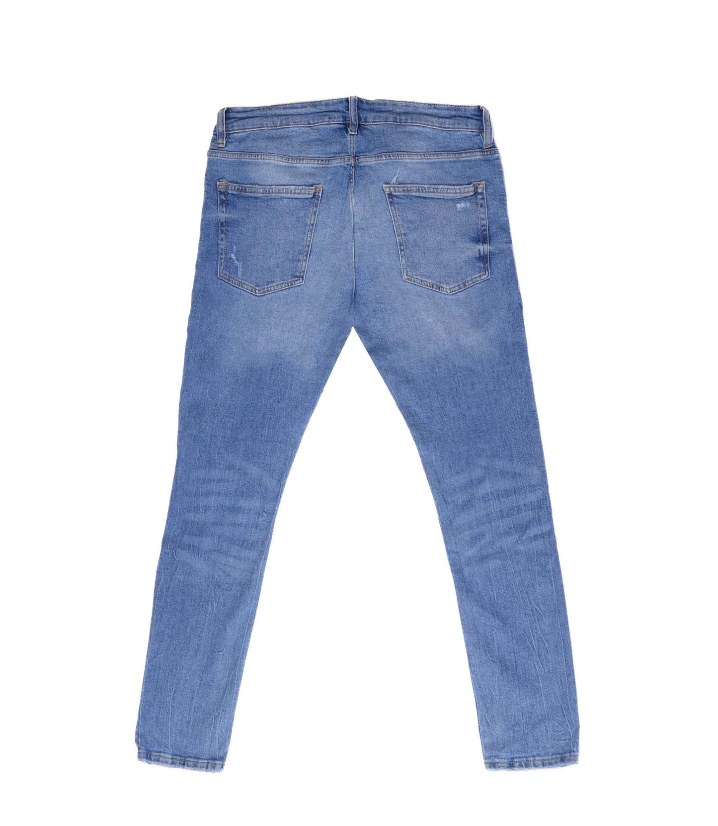 BERSHKA.-RIPPED-SKINNY-JEANS-MENS | LIGHT BLUE